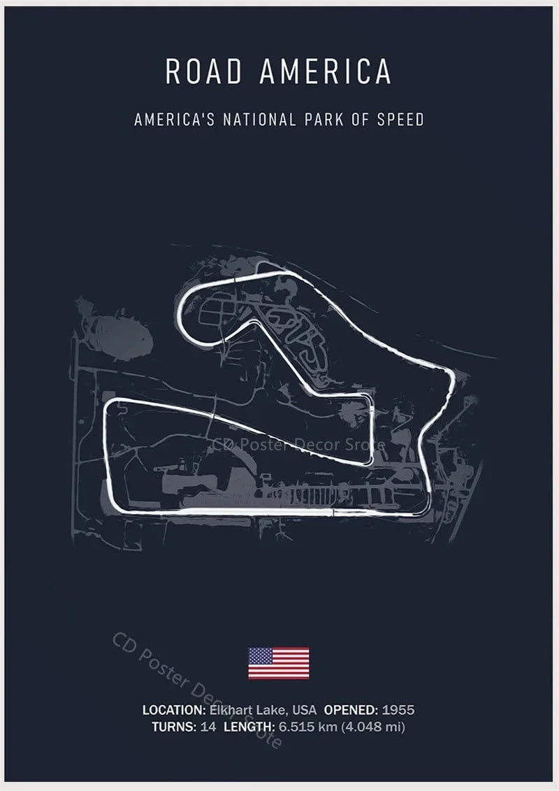 Racing Circuit Canvas Wall Art Poster - Imola & Monaco