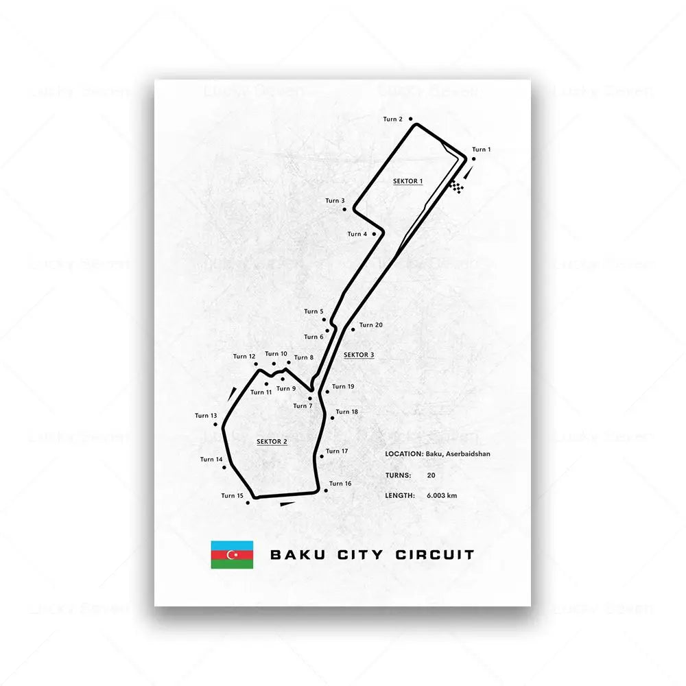 Minimalist Circuit Map Canvas Print - Unframed