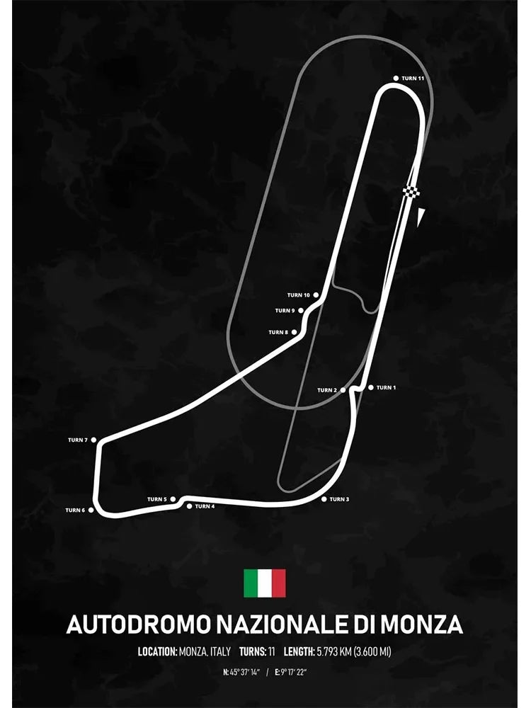 Racing Circuit Season Calendar Canvas Poster