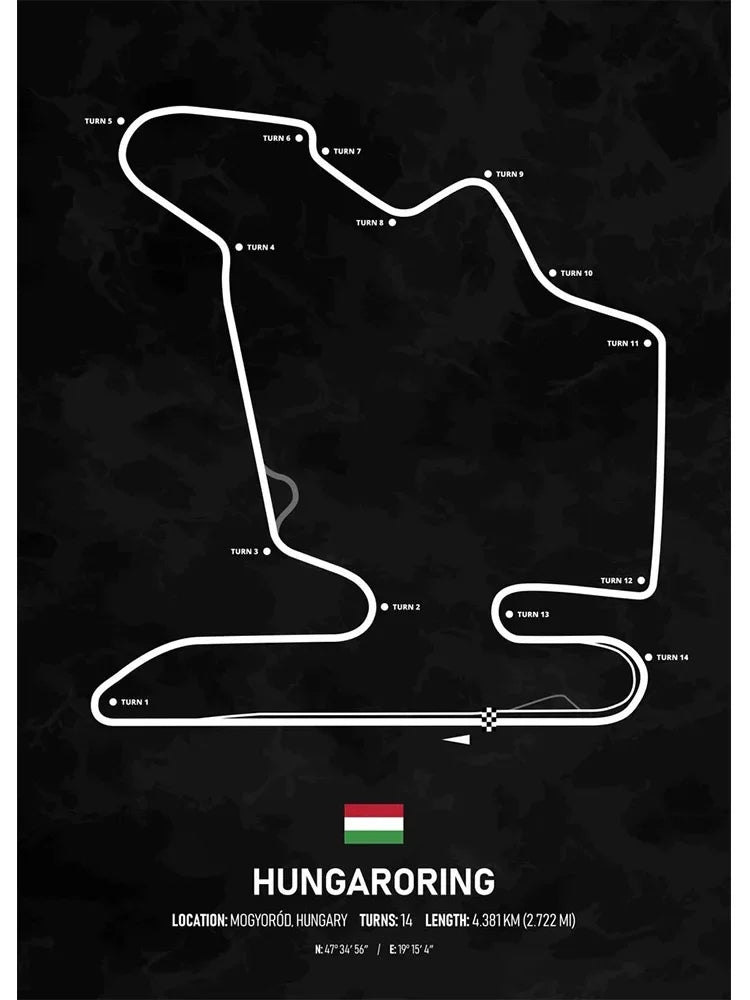 Racing Circuit Season Calendar Canvas Poster