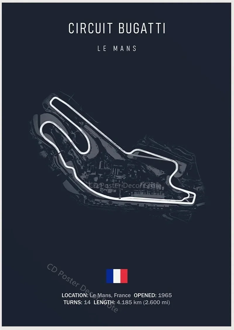 Racing Circuit Canvas Wall Art Poster - Imola & Monaco