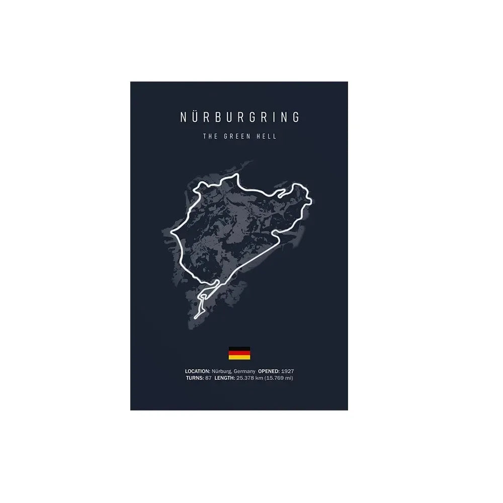 World Racing Circuit Canvas Poster