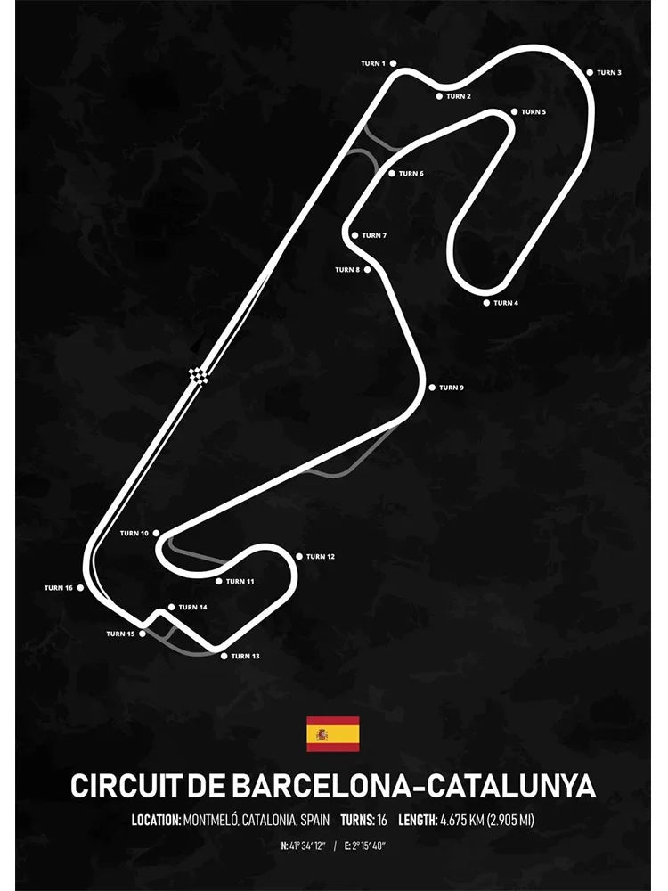 Racing Circuit Season Calendar Canvas Poster