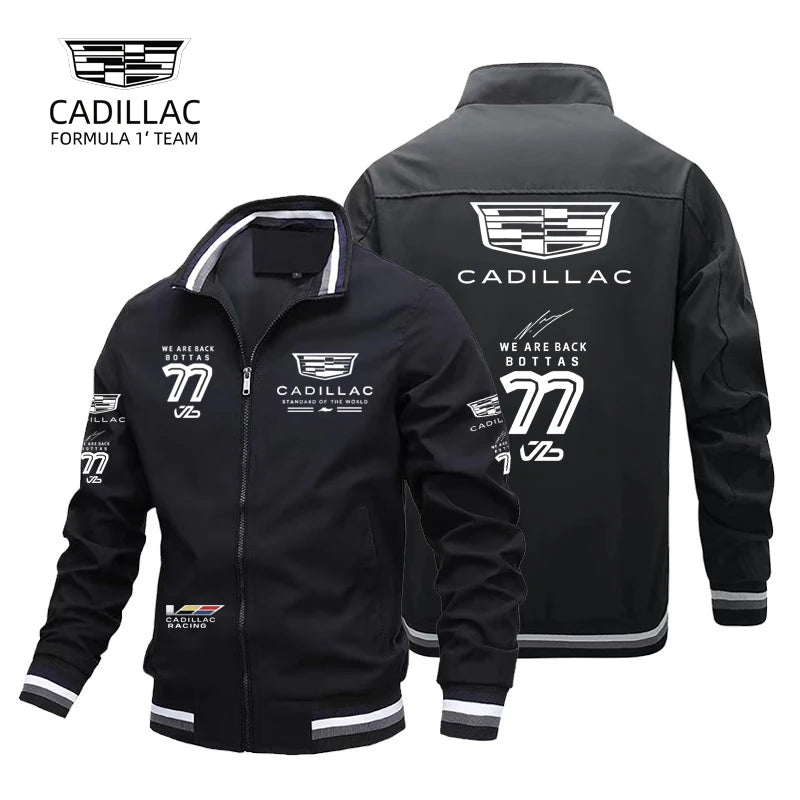 Printed Varsity Track Hooded Jacket