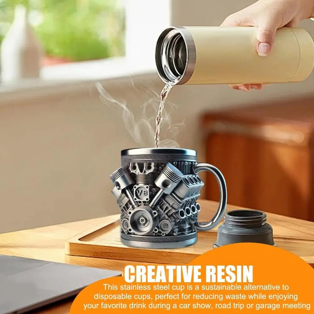 Mechanical Theme Coffee Stainless Insulated Cup
