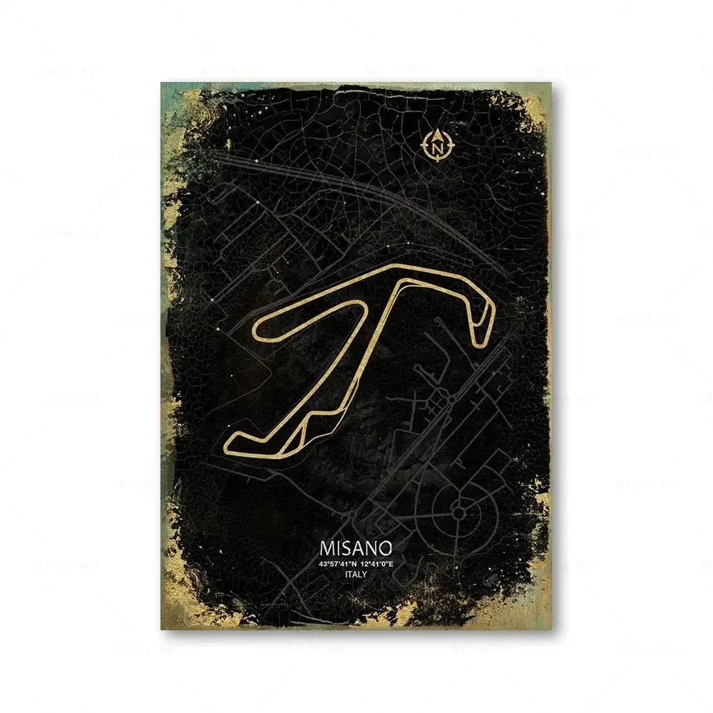 Racing Circuit Canvas Wall Art Poster - Monaco & Spa