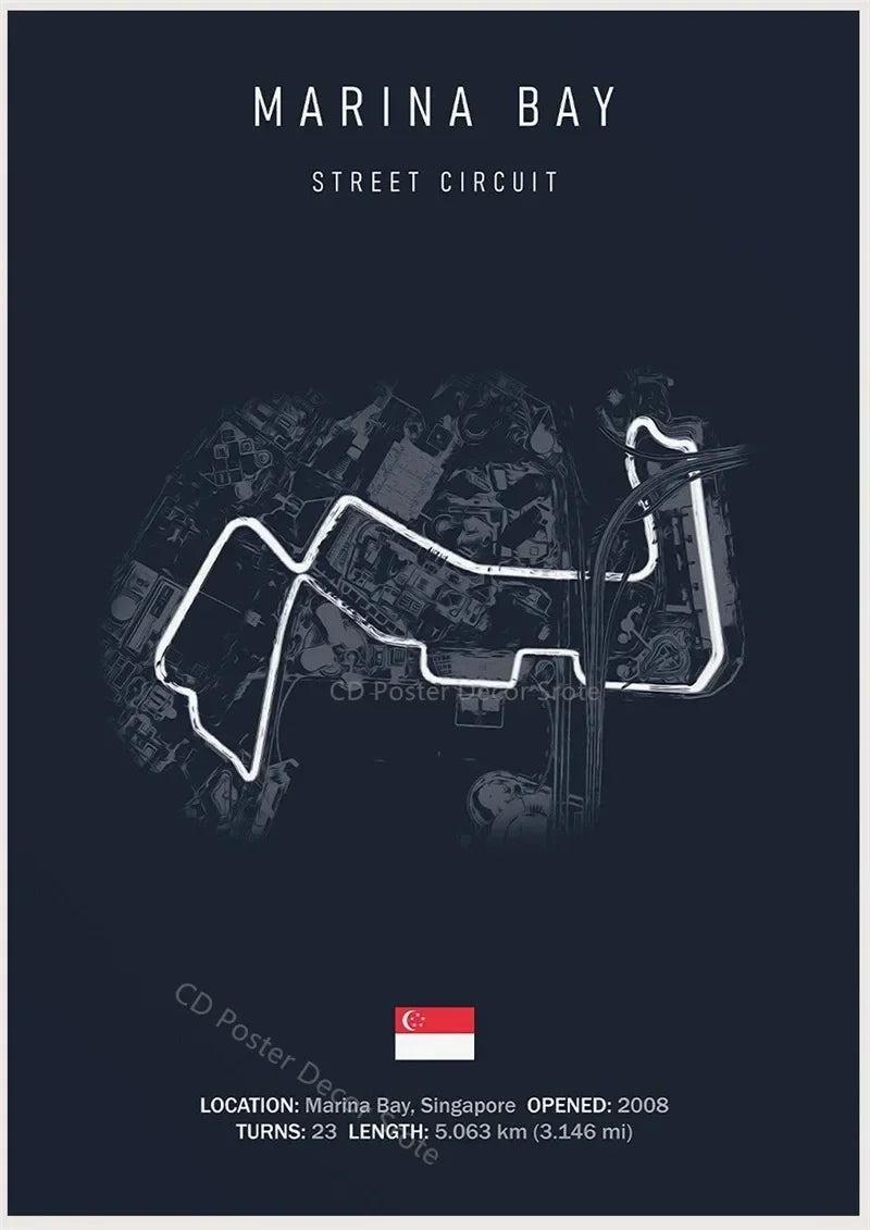 Racing Circuit Canvas Wall Art Poster - Imola & Monaco