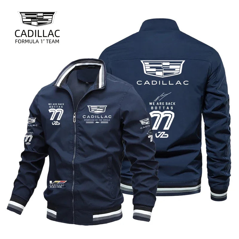 Printed Varsity Track Hooded Jacket