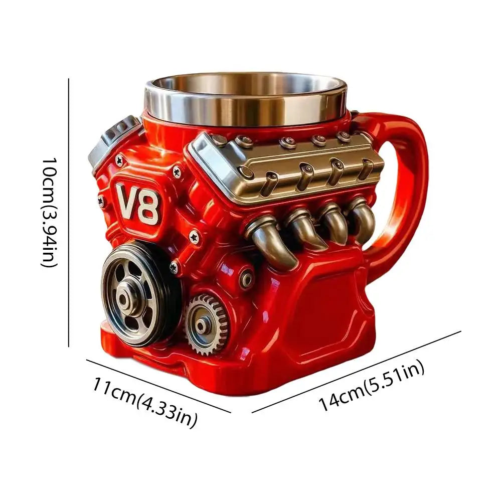 V6/V8 Engine Stainless Steel Coffee Mug