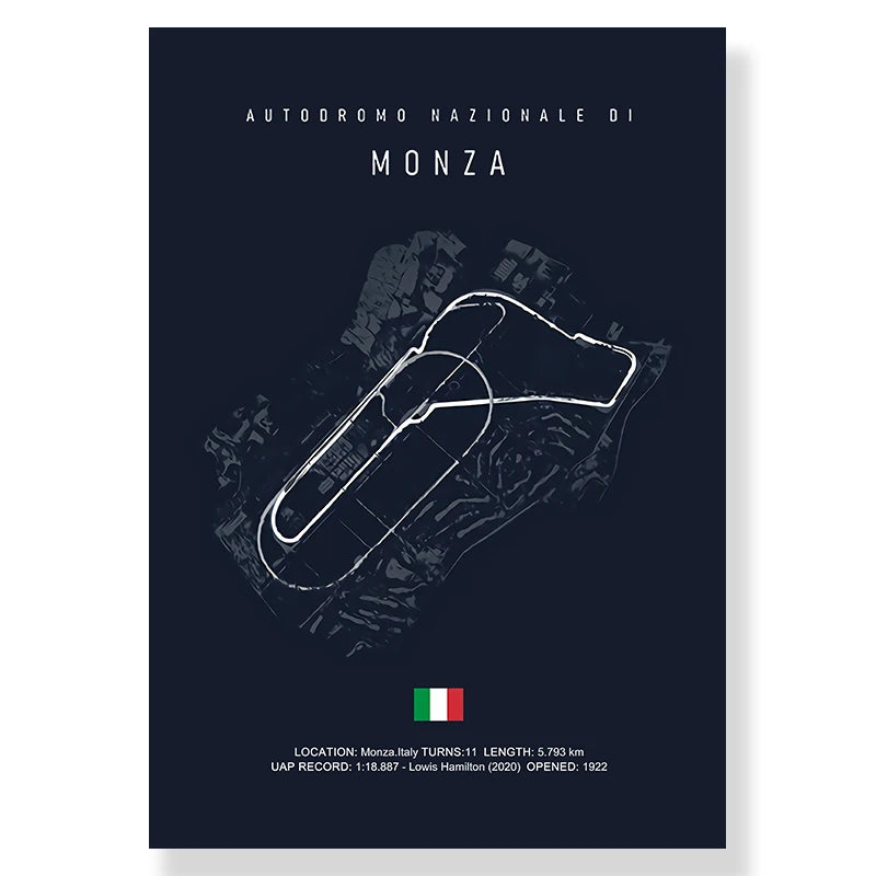 Racing Circuit Canvas Wall Art Poster - Imola & Monaco