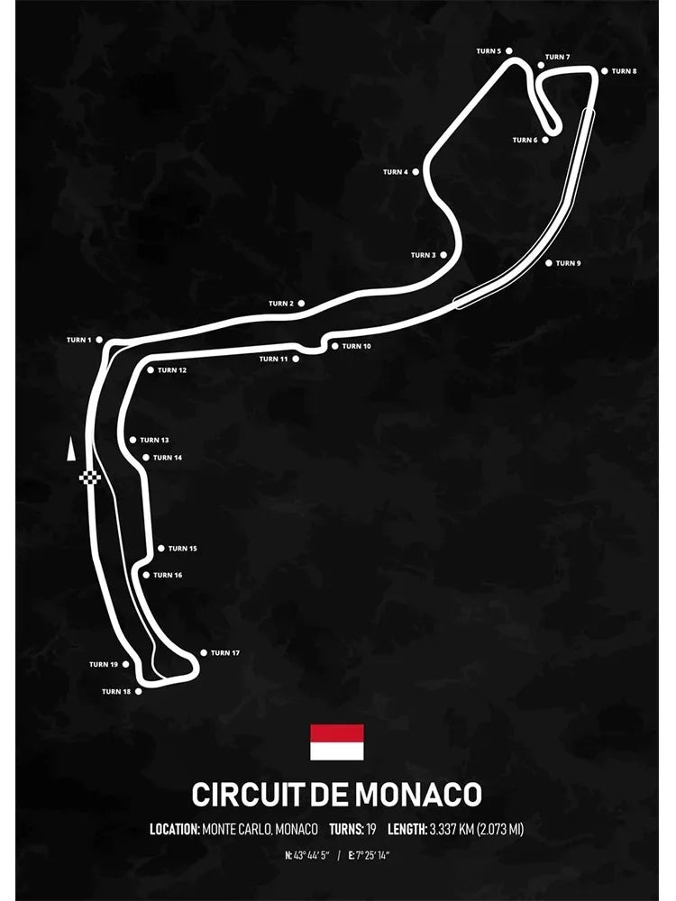 Racing Circuit Season Calendar Canvas Poster