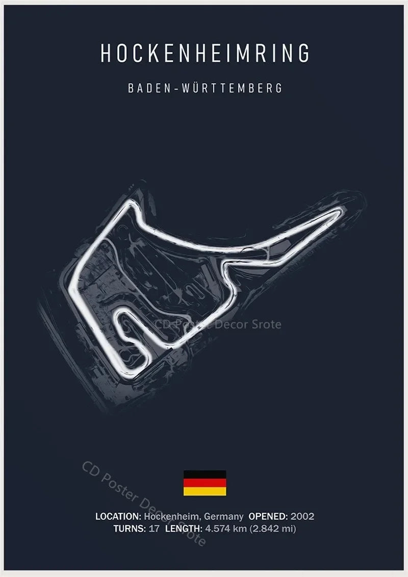 Racing Circuit Canvas Wall Art Poster - Imola & Monaco