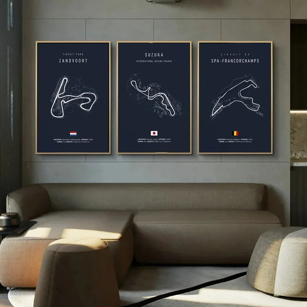 World Racing Circuit Canvas Poster