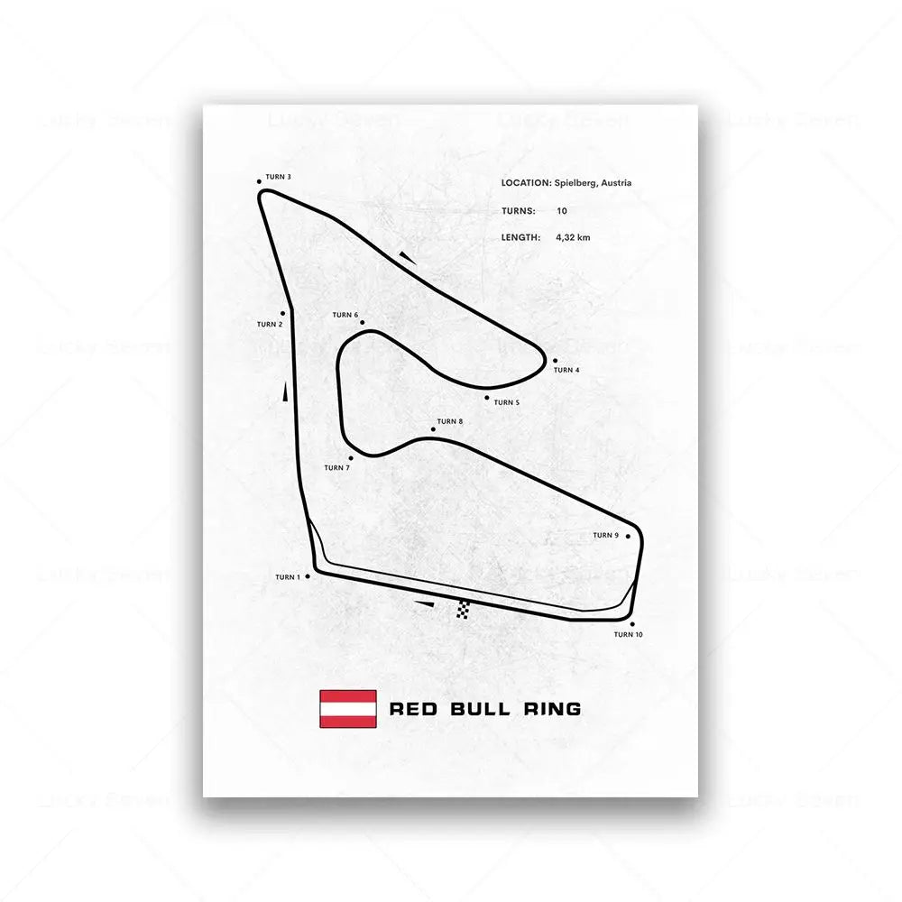 Minimalist Circuit Map Canvas Print - Unframed