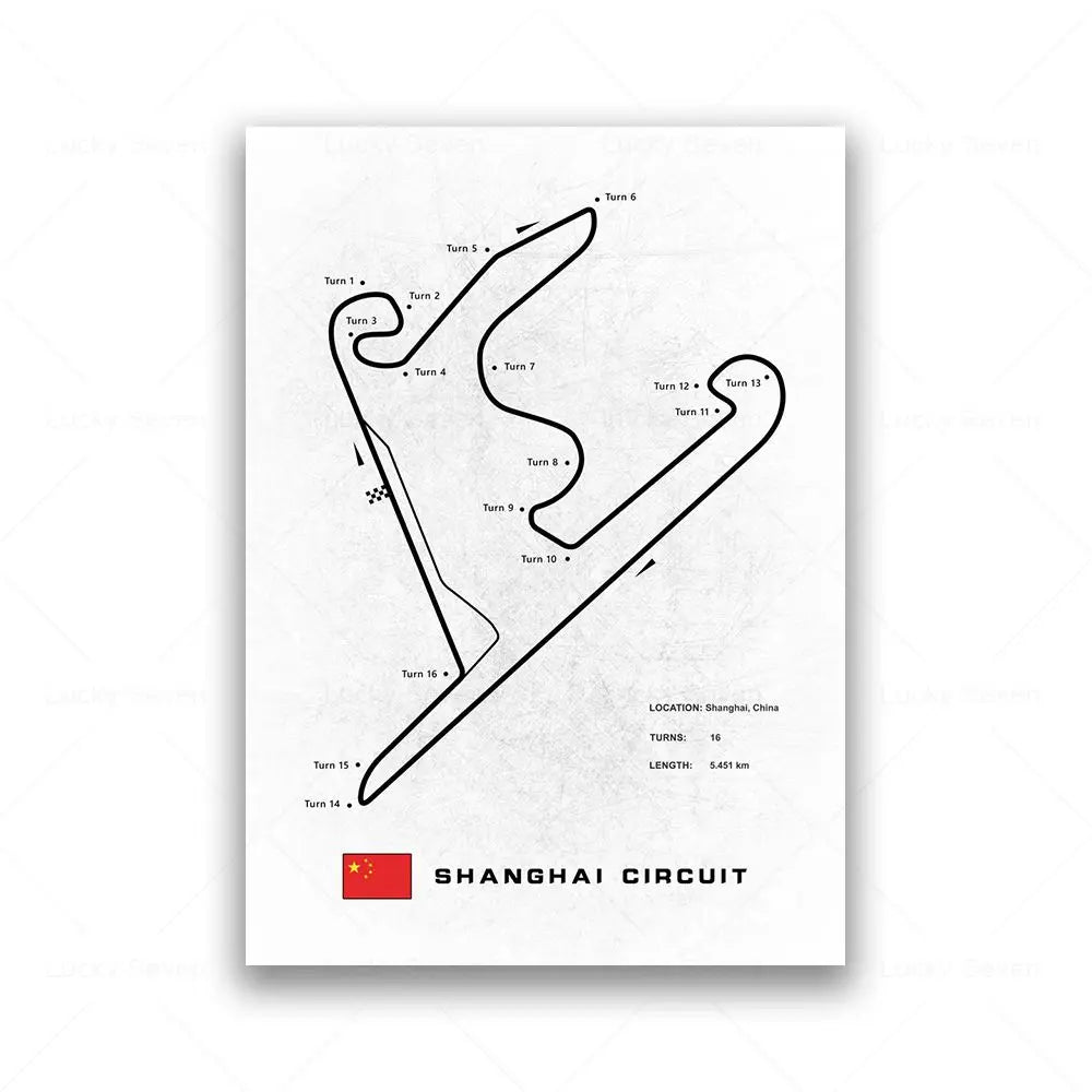 Minimalist Circuit Map Canvas Print - Unframed