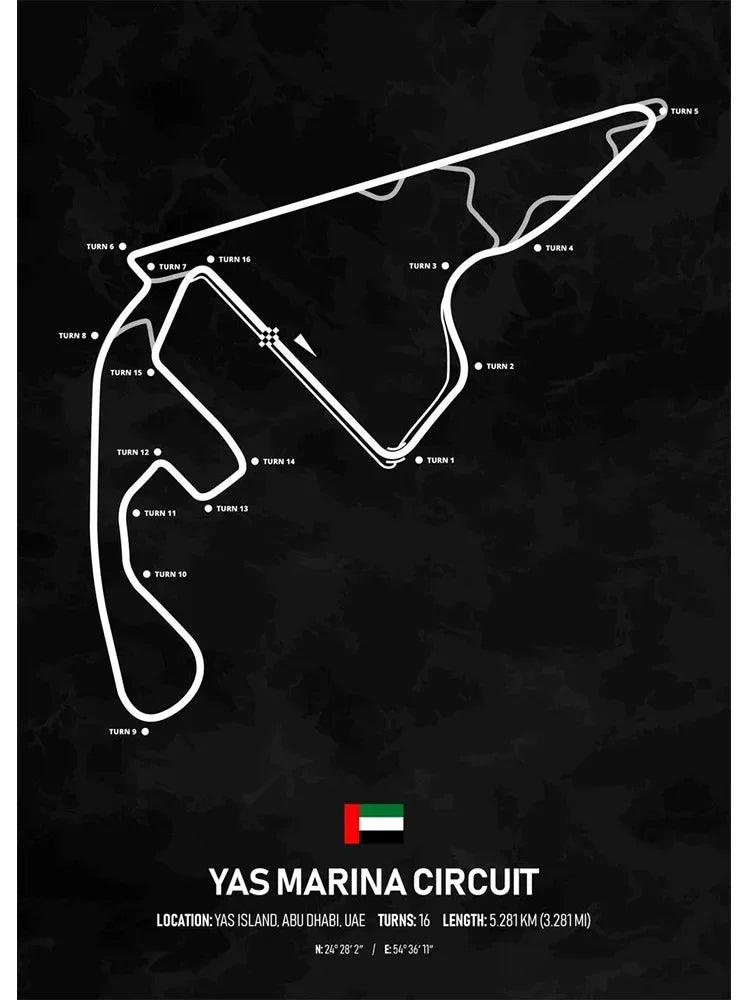 Racing Circuit Season Calendar Canvas Poster