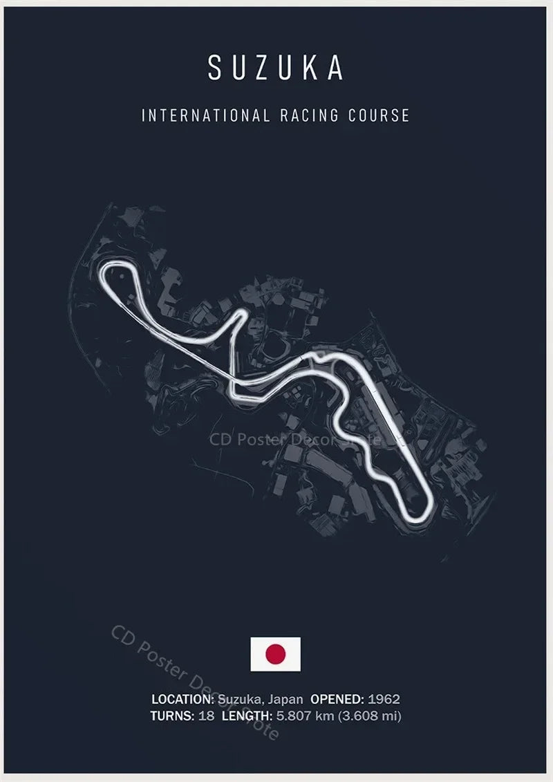 Racing Circuit Canvas Wall Art Poster - Imola & Monaco