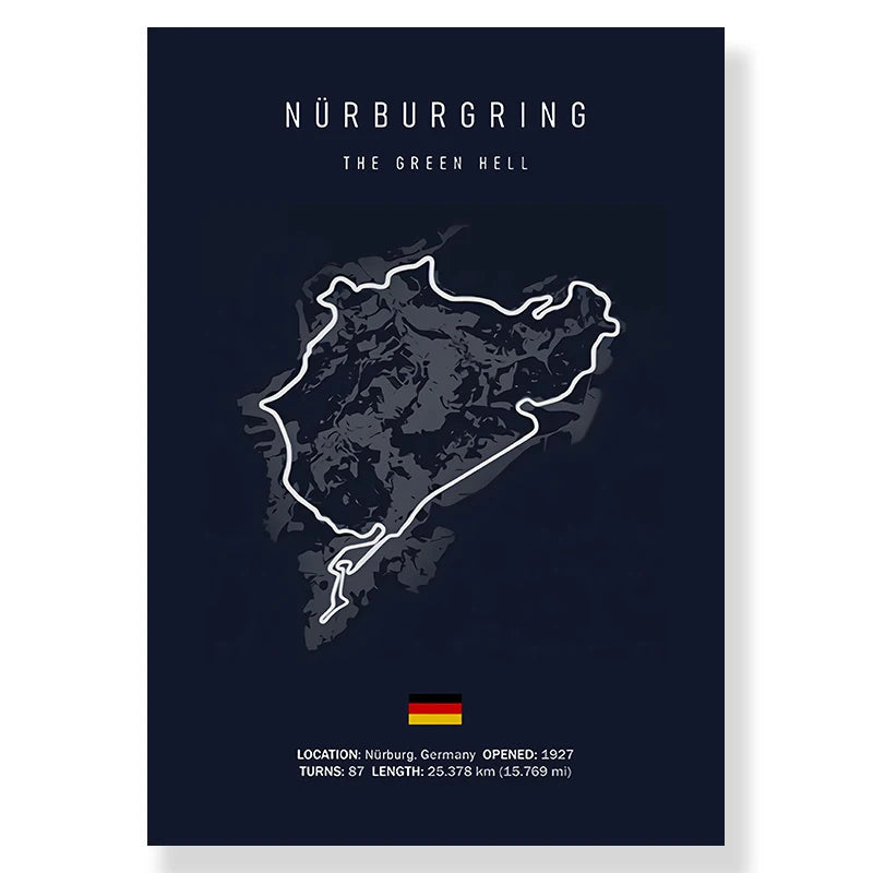 Racing Circuit Canvas Wall Art Poster - Imola & Monaco