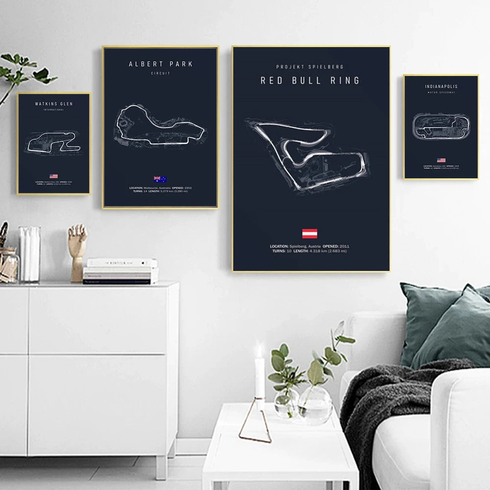 World Racing Circuit Canvas Poster