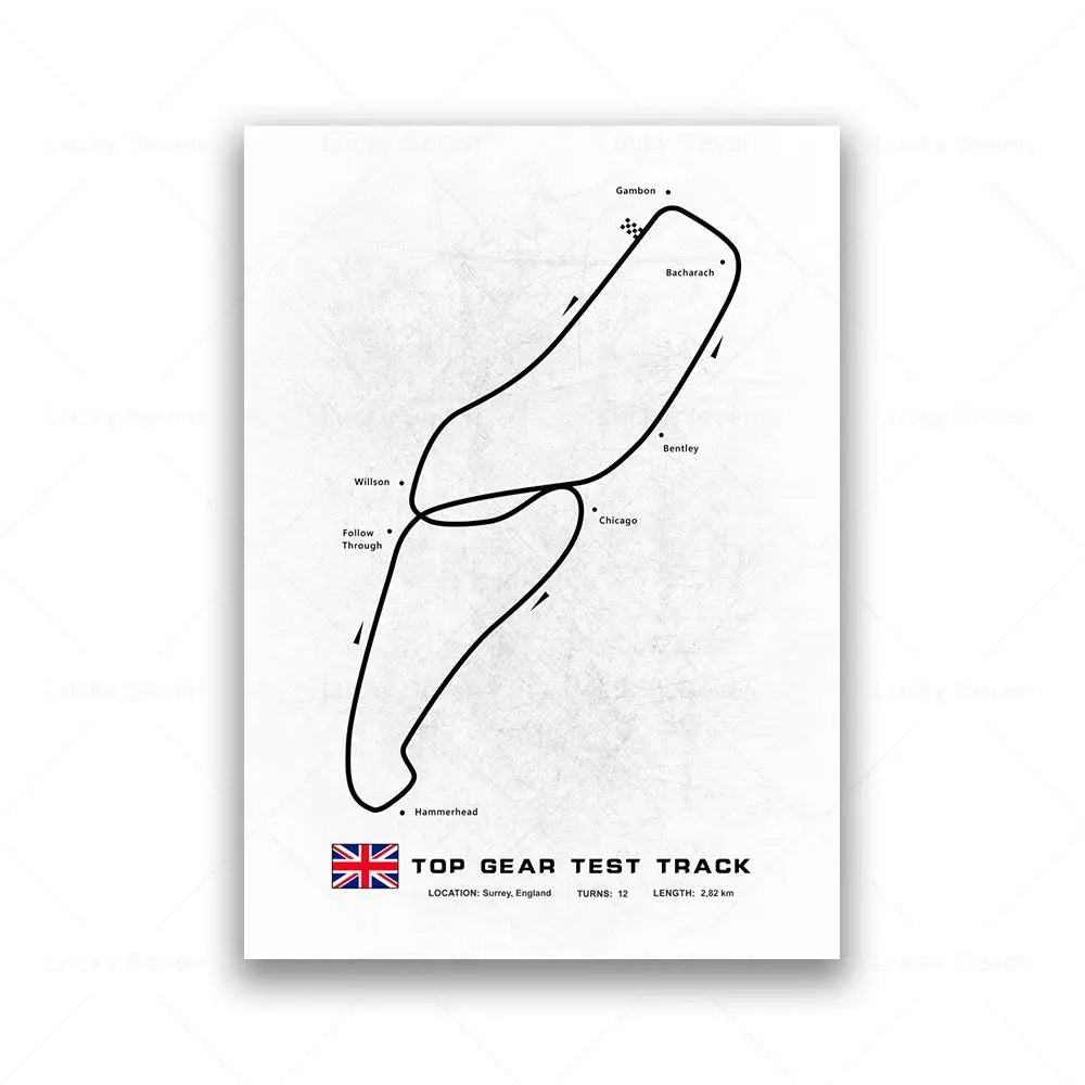 Minimalist Circuit Map Canvas Print - Unframed