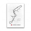 Minimalist Circuit Map Canvas Print - Unframed