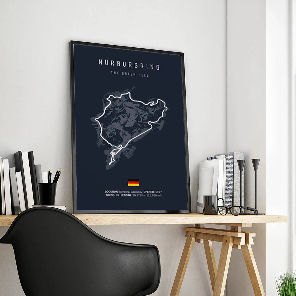 World Racing Circuit Canvas Poster