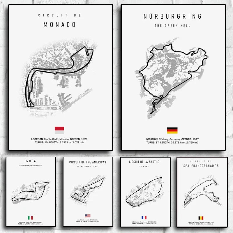 Racing Circuit Canvas Wall Art Poster