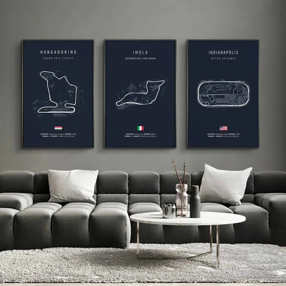 World Racing Circuit Canvas Poster