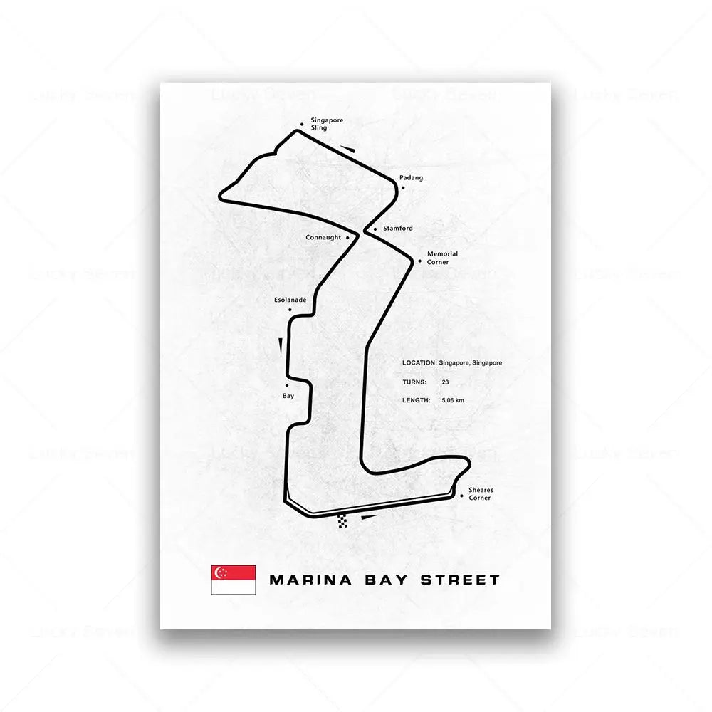 Minimalist Circuit Map Canvas Print - Unframed