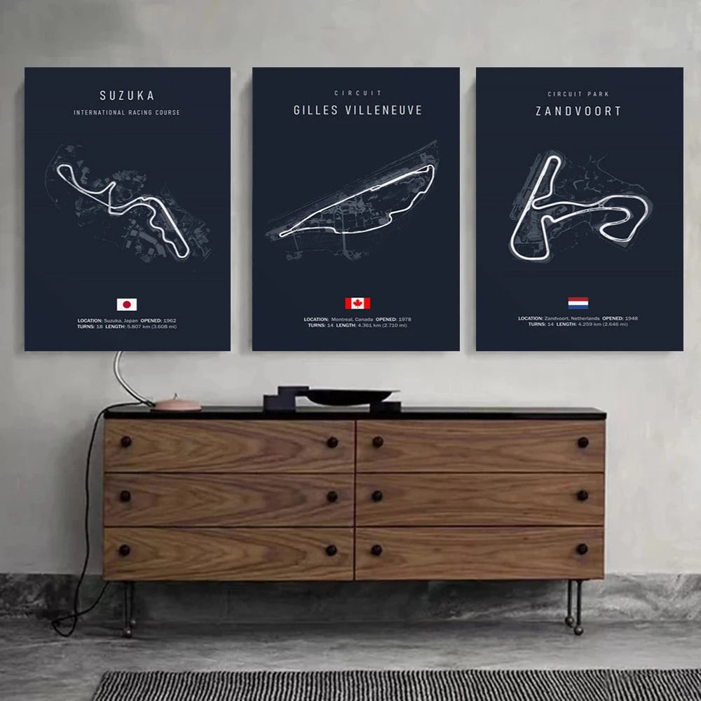 World Racing Circuit Canvas Poster