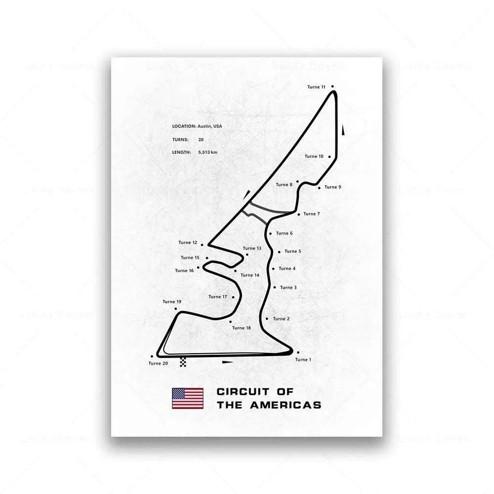 Minimalist Circuit Map Canvas Print - Unframed