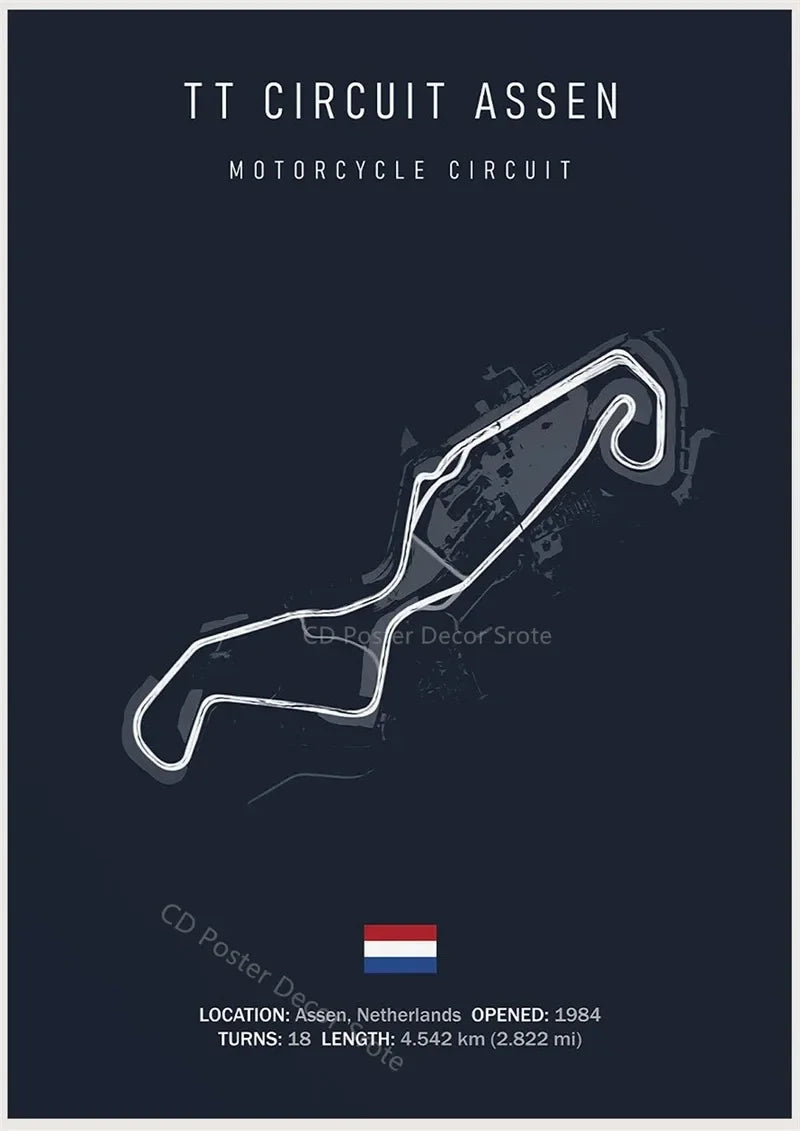 Racing Circuit Canvas Wall Art Poster - Imola & Monaco