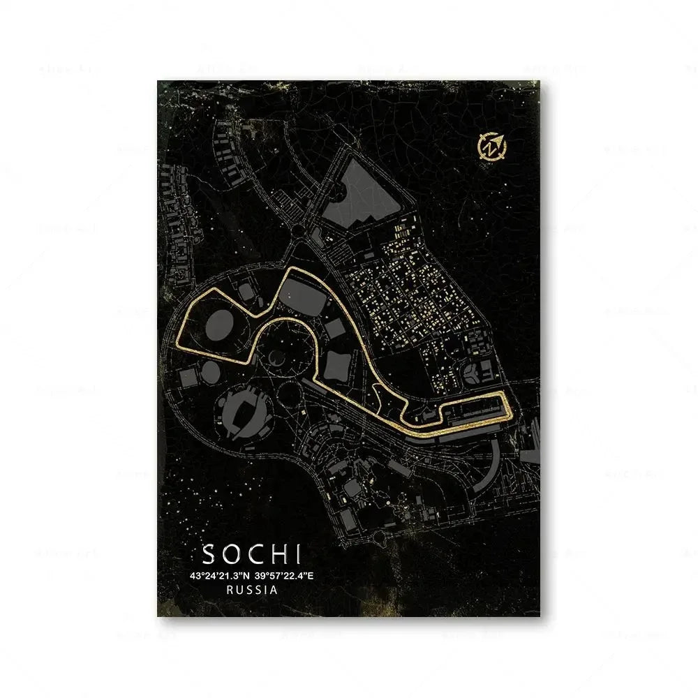 Racing Circuit Canvas Wall Art Poster - Monaco & Spa
