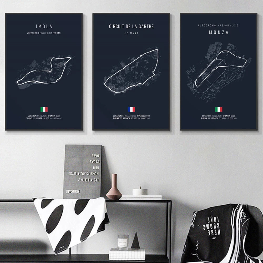 Racing Circuit Canvas Wall Art Poster