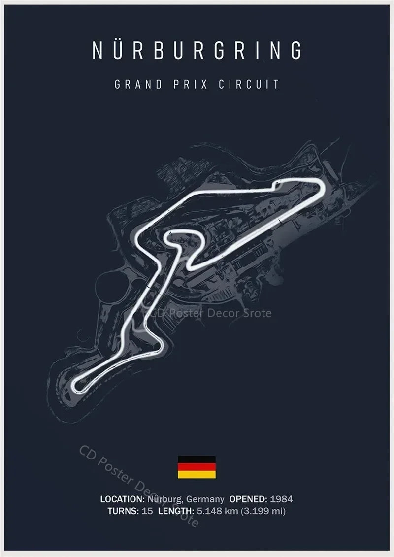 Racing Circuit Canvas Wall Art Poster - Imola & Monaco