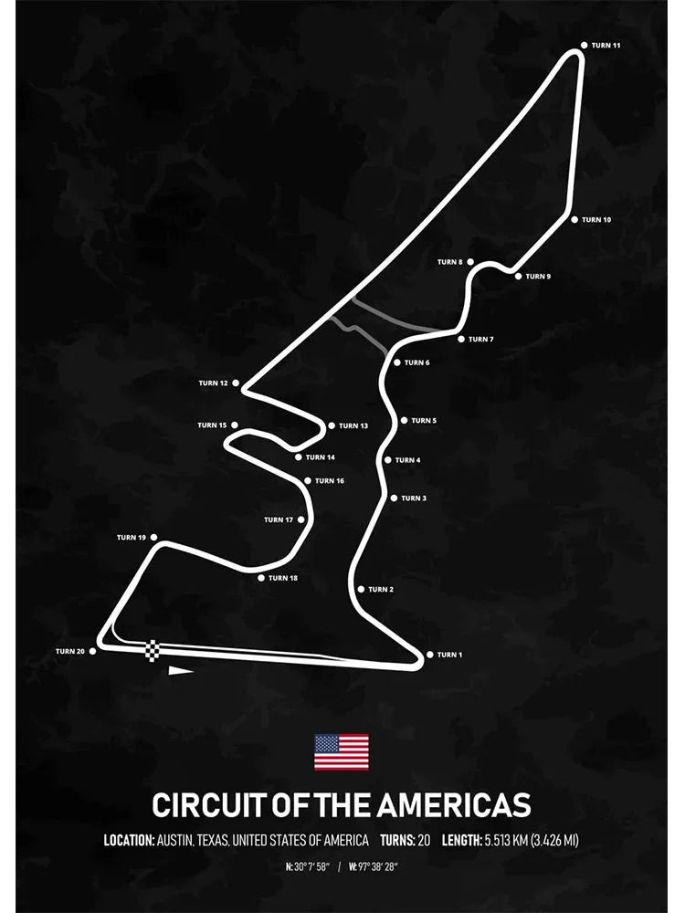 Racing Circuit Season Calendar Canvas Poster