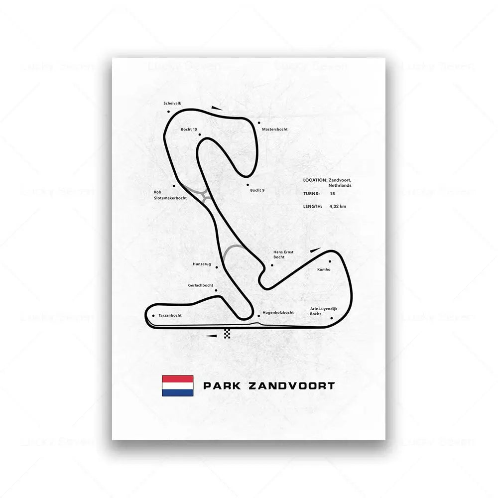 Minimalist Circuit Map Canvas Print - Unframed