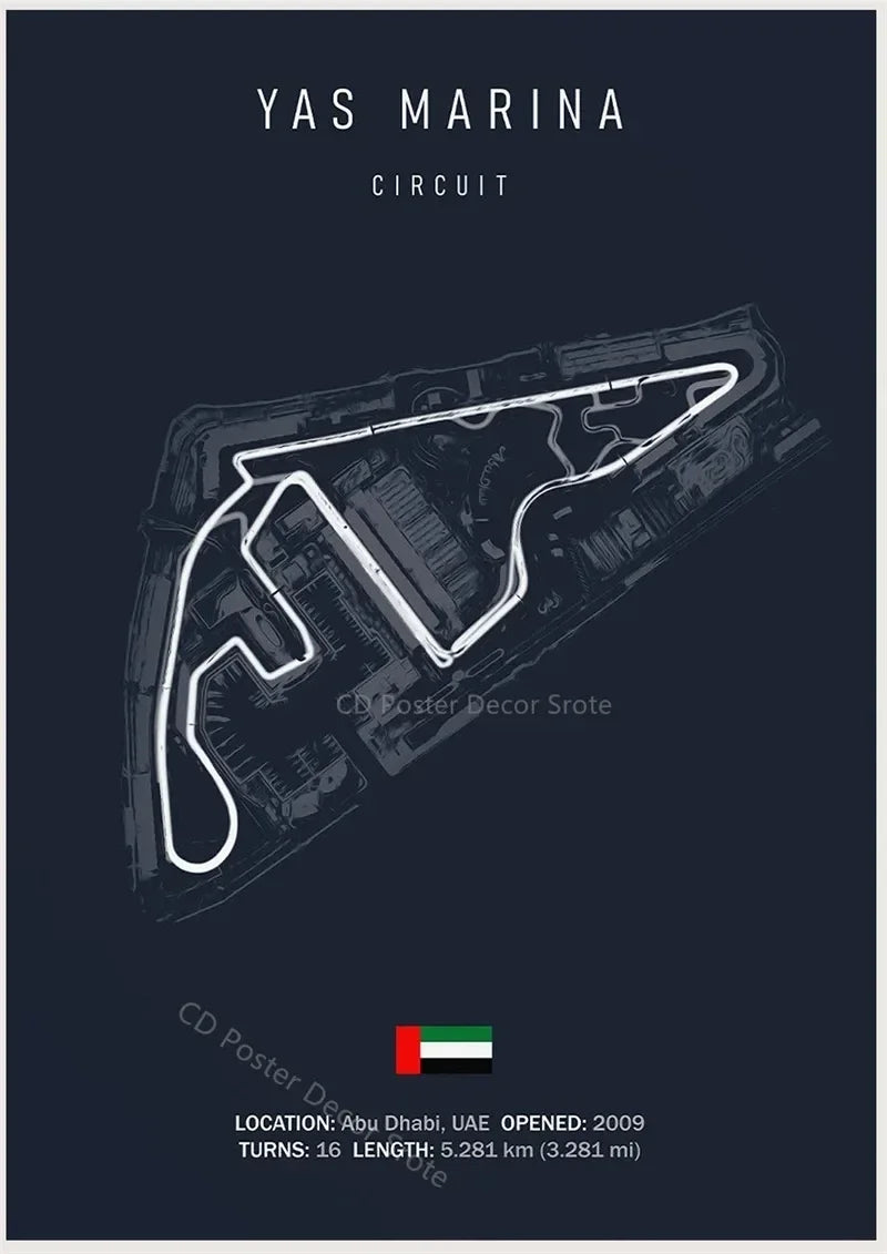 Racing Circuit Canvas Wall Art Poster - Imola & Monaco
