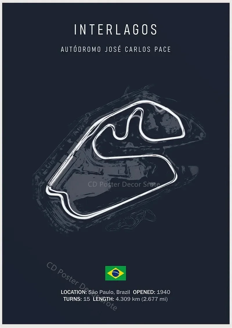 Racing Circuit Canvas Wall Art Poster - Imola & Monaco