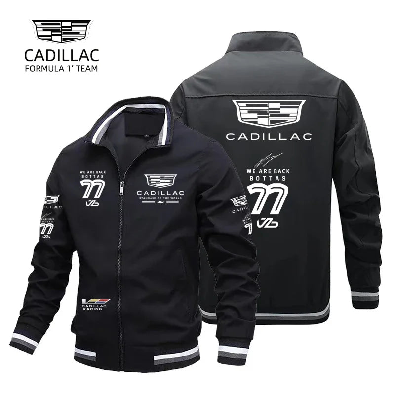 Printed Varsity Track Hooded Jacket