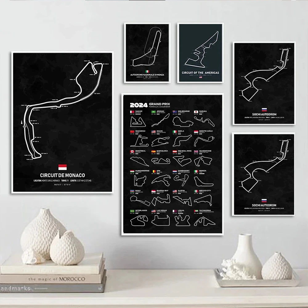 Racing Circuit Season Calendar Canvas Poster