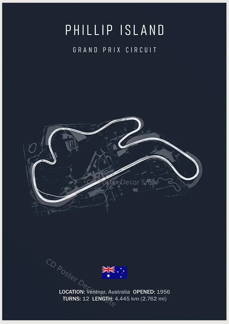 Racing Circuit Canvas Wall Art Poster - Imola & Monaco