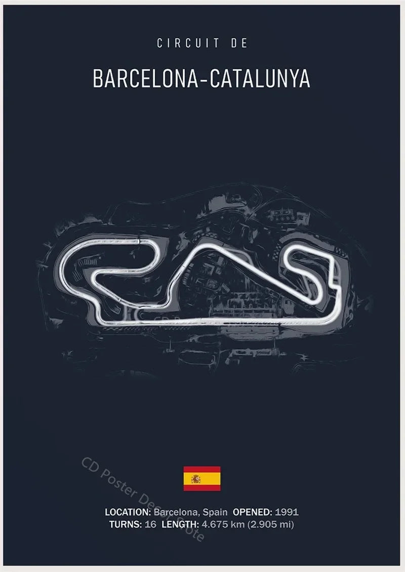 Racing Circuit Canvas Wall Art Poster - Imola & Monaco