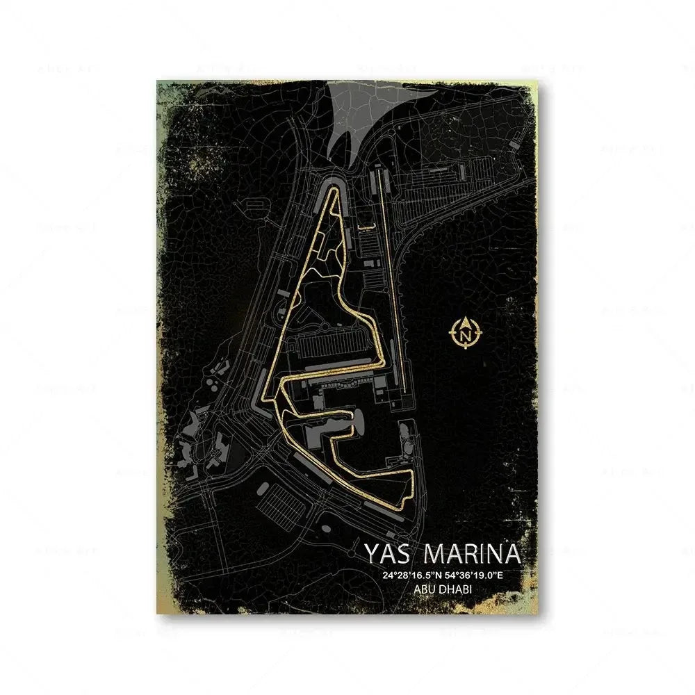 Racing Circuit Canvas Wall Art Poster - Monaco & Spa