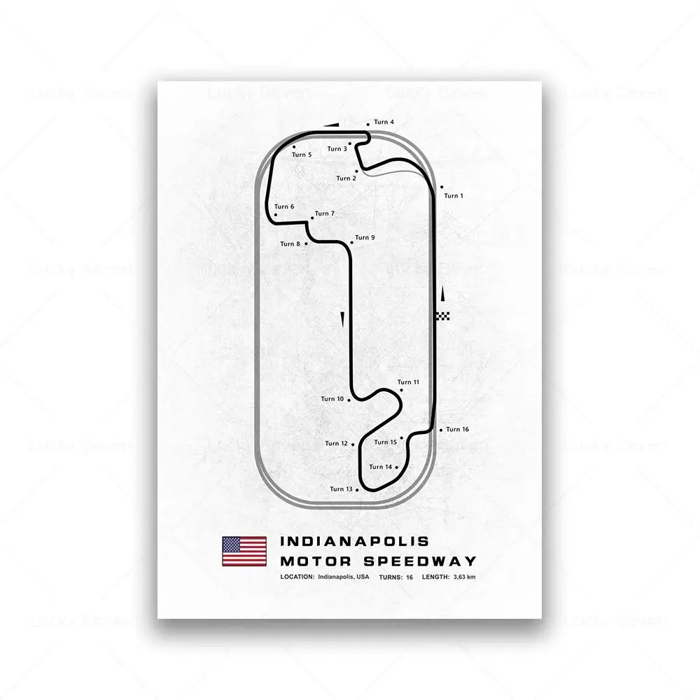 Minimalist Circuit Map Canvas Print - Unframed
