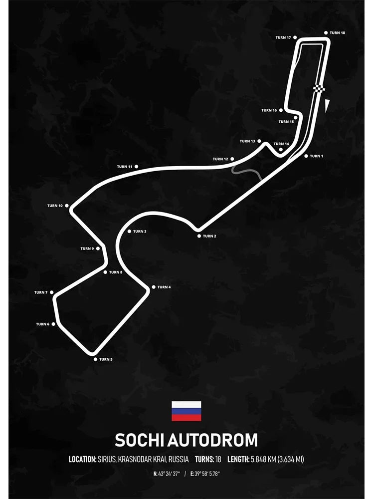 Racing Circuit Season Calendar Canvas Poster
