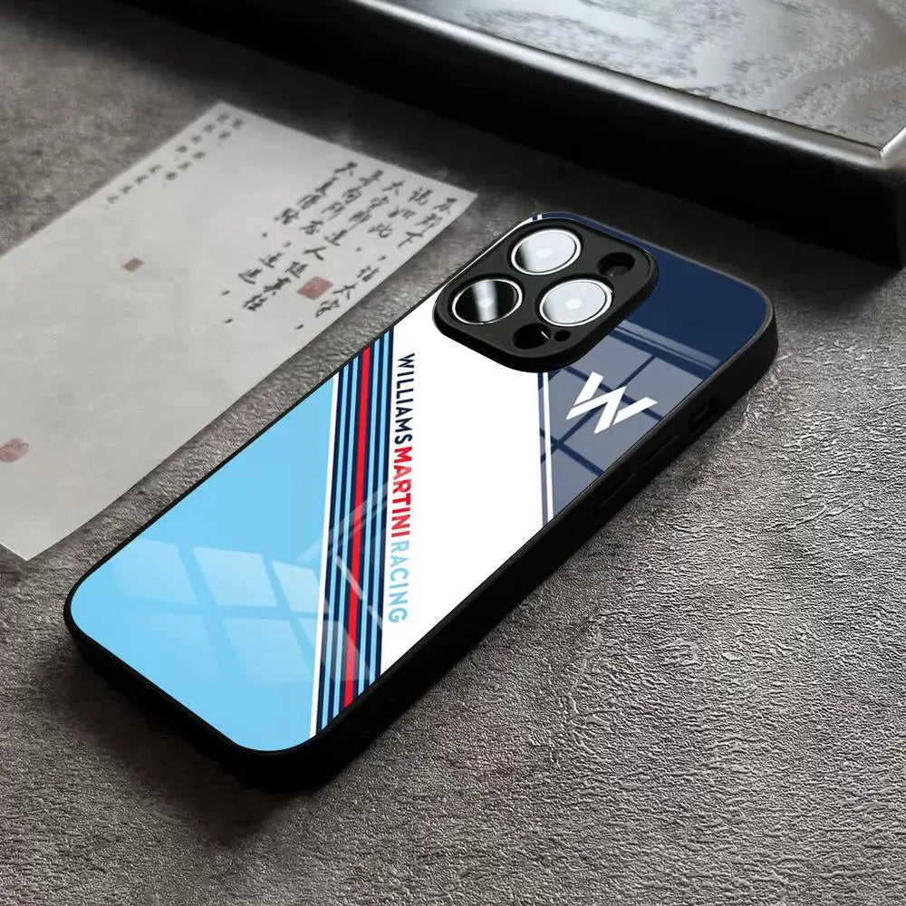 Racing Stripe Protective Phone Case - Glass Back