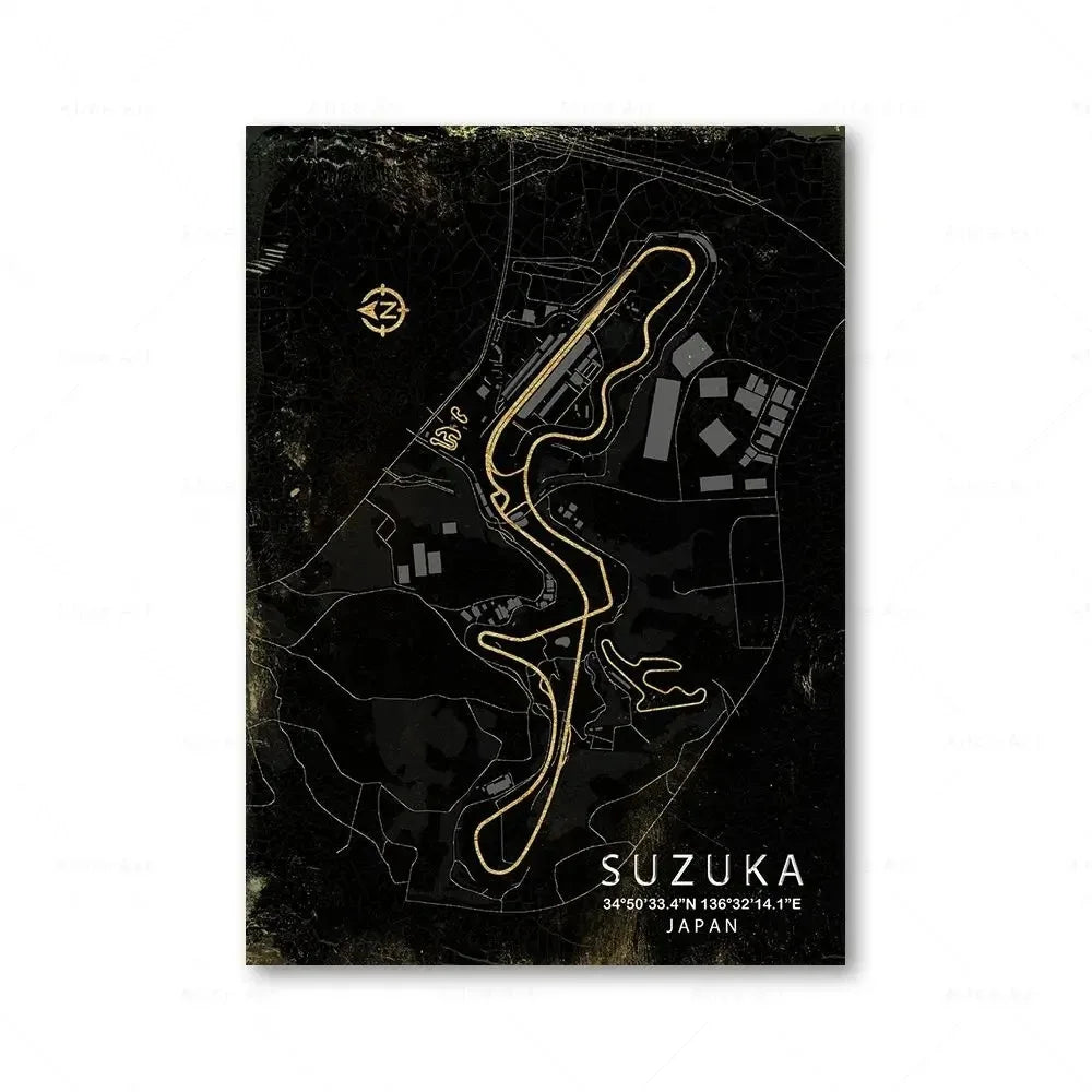 Racing Circuit Canvas Wall Art Poster - Monaco & Spa