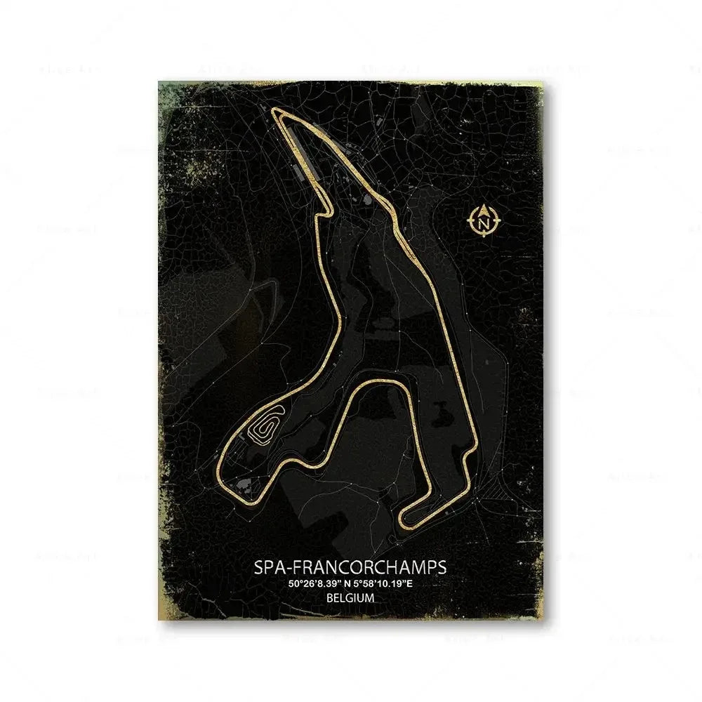 Racing Circuit Canvas Wall Art Poster - Monaco & Spa