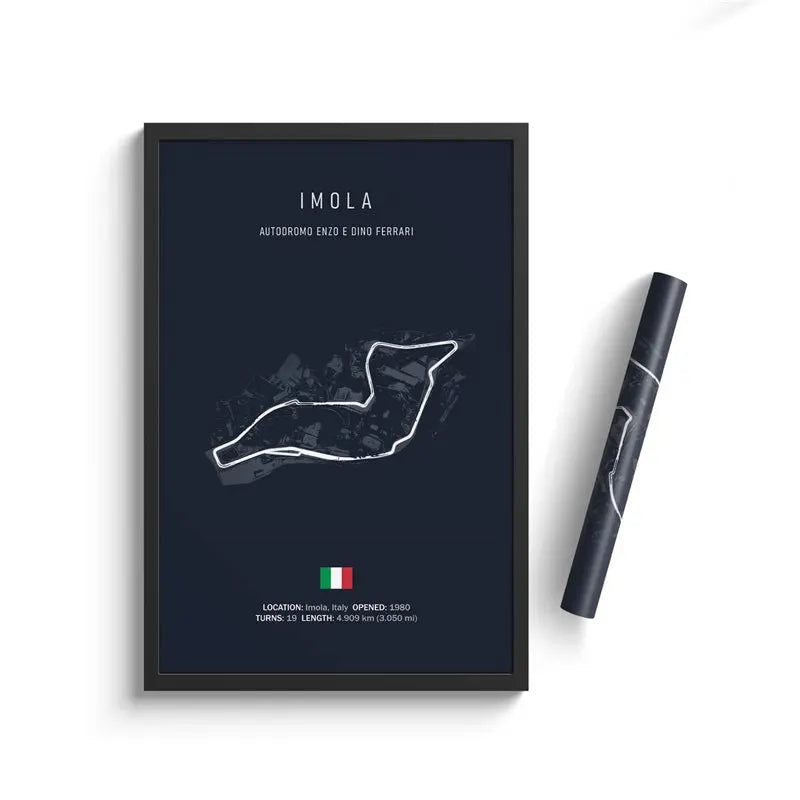 Racing Circuit Canvas Wall Art Poster - Imola & Monaco